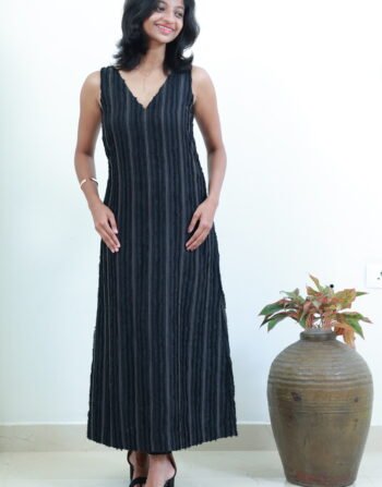 Striped Back-Tie Maxi Dress