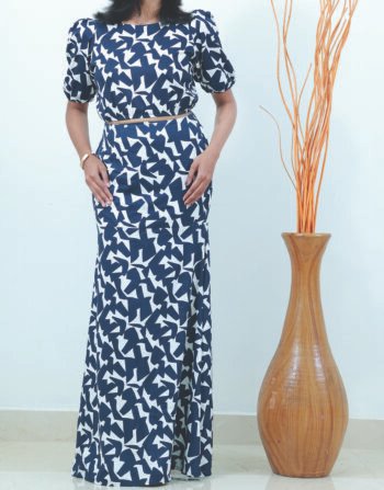 Two-Piece Co-Ord Set - Abstract Print