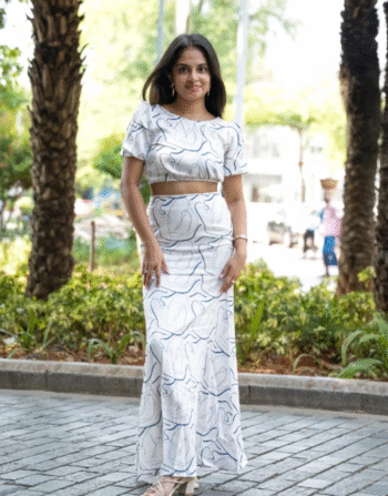 Two-Piece Co-Ord Set – Abstract Print