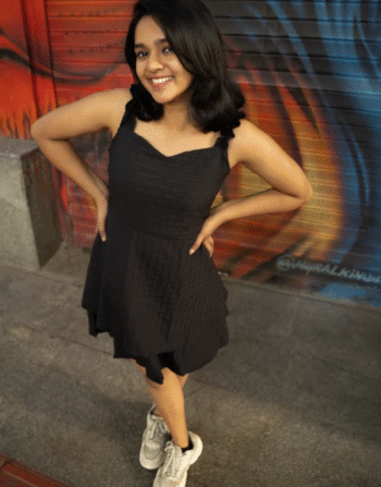 Black Layered Tie-Back Dress