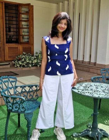 White Flap-Front Pants